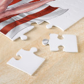 Alリオによる米国旗のビキニのピンナップの女の子 ジグソーパズル (側面)