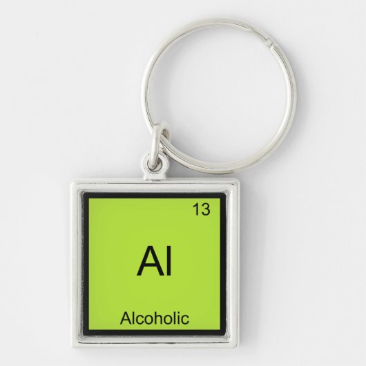 Al – アルコール化学元素の記号おもしろい キーホルダー (正面)