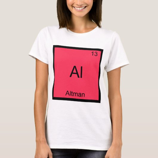Al - アルマン おもしろ 化学 元素記号 Tシャツ (正面)