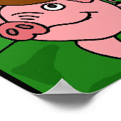 AL-納屋周囲の庭動物フォークアートポスター ポスター (角)