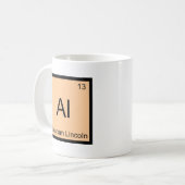 Al - Abraham Lincoln おもしろい Chemistry Element Tee コーヒーマグカップ (正面左)