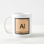 Al - Abraham Lincoln おもしろい Chemistry Element Tee コーヒーマグカップ (左)