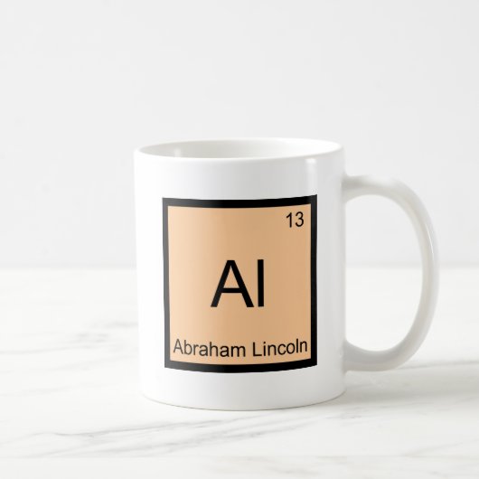 Al - Abraham Lincoln おもしろい Chemistry Element Tee コーヒーマグカップ (右)