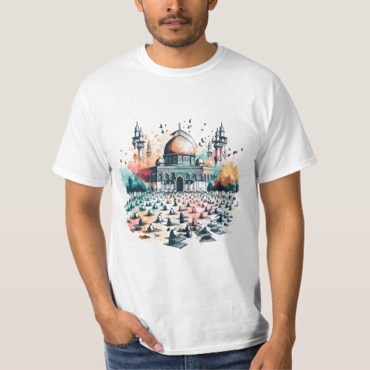 Al-Aqsa Mosque、ガジ救ア、パレスティナ救ンTシャツ Tシャツ (正面)