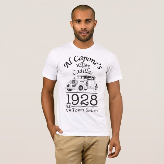 Al Capone 1928 Cadillac Tシャツ (正面フル)