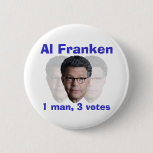 Al Franken: 1人、3回の投票 缶バッジ