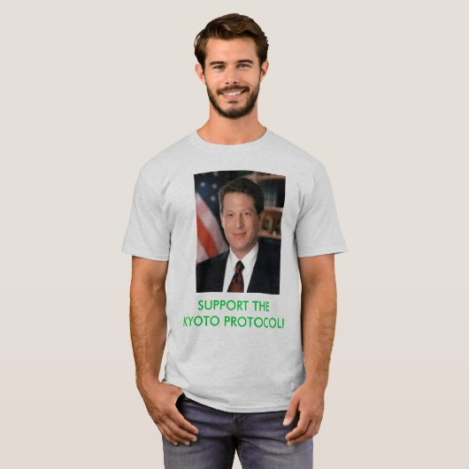 Al Goreの京都議定書のTシャツを支えて下さい Tシャツ (正面フル)
