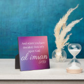 Al Imran 3:159クルアーン詩のグラデーション背景 フォトプラーク (インサイチュ)