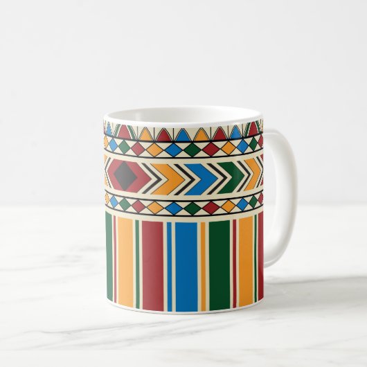 Al-Qatt Al-Asiri幾何学的パタインスパイアーン。 コーヒーマグカップ (正面右)
