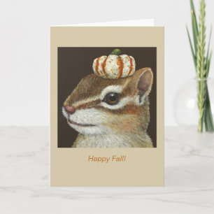 Al the chipmunk and pumpkin秋カード カード