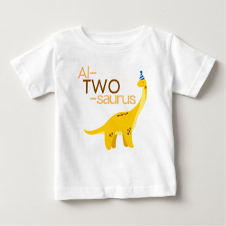 Al-TWO-saurus第2誕生日恐竜シャツ ベビーTシャツ