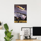 ALA LITTORIA Airlinesイタリアレトロ旅行ポスターアド ポスター (ホームオフィス)