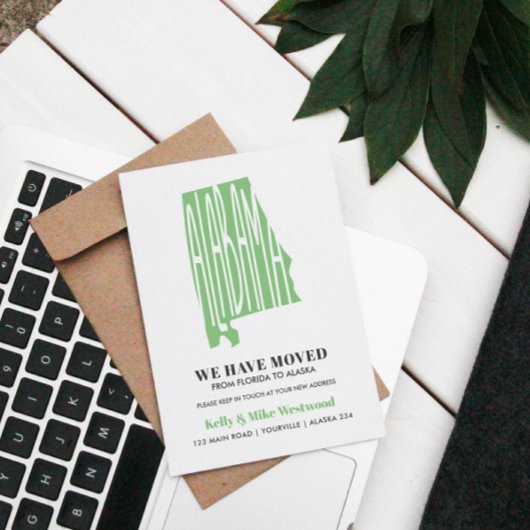 ALABAMA新しいアドレスを移動しました新しいホーム ポストカード