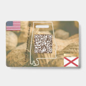 Alabama – 私の小さなピーナッツの子ID バッジ (Back)