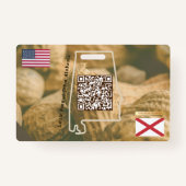 Alabama – 私の小さなピーナッツの子ID バッジ (裏面)