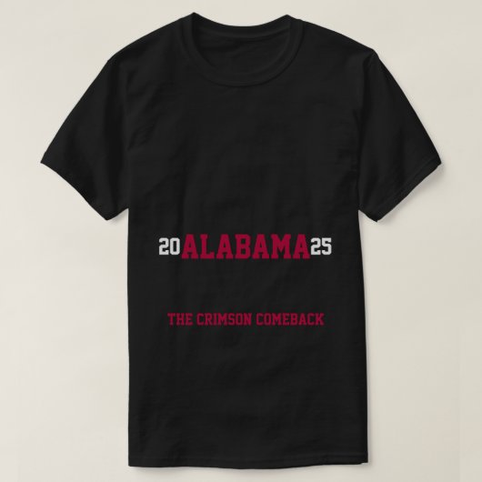 Alabama Crimson Tide 2025 Tシャツ (デザイン正面)