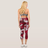 Alabama Crimson & White Bold Tide Camo Printed カプリレギンス (裏面)