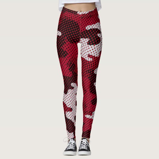 Alabama Crimson & White Bold Tide Camo Printed レギンス (正面)