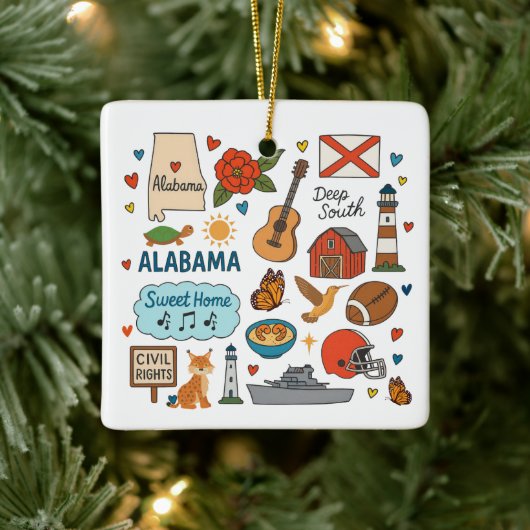 Alabama Custom Family Trip Christmas セラミックオーナメント (ツリー)