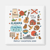 Alabama Family Trip Keepsake Personalized マグネット (正面)