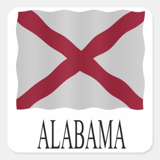 Alabama flag スクエアシール (正面)