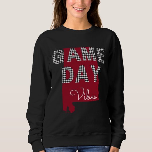Alabama Football Crimson Game Day Vibes Fall Tailg スウェットシャツ (正面)