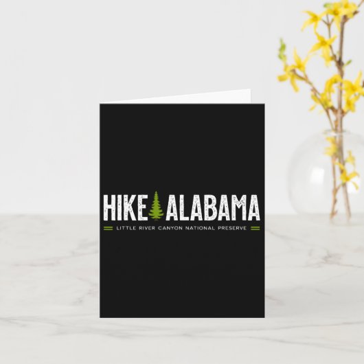 Alabama Hike Little River Canyon Tree Retro Graphi カード (黄色い花)