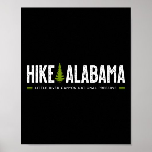 Alabama Hike Little River Canyon Tree Retro Graphi ポスター (正面)