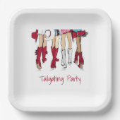 Alabama Ladies Fashion Cowboy Boots Tailgating ペーパープレート (正面)