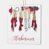 Alabama Ladies Tailgating Red Cowboy Boots Hats セラミックオーナメント (左)