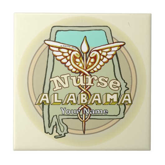 Alabama Nurse Caduceus タイル (正面)
