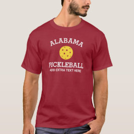 Alabama Pickleball Add Club、パートナー名カスタム Tシャツ
