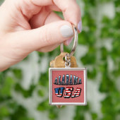 Alabama Picture and USA Flag Font キーホルダー (手)