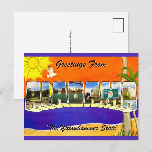 Alabama Retro Greeting ポストカード (正面/裏面)