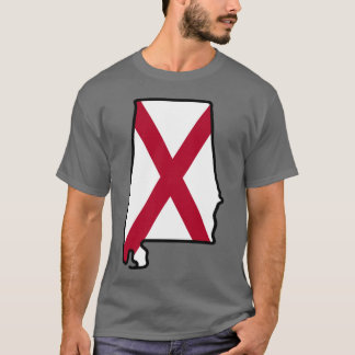 Alabama State Flag Background with Outline Oversiz Tシャツ