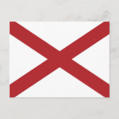 Alabama State Flag Classic Red & White USA ポストカード (正面)