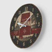 Alabama State Rustic Sweet Home Alabama Decor ラージ壁時計 (傾斜)