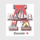 Alabama State Sticker | Landmarks & History Design シール (シート)