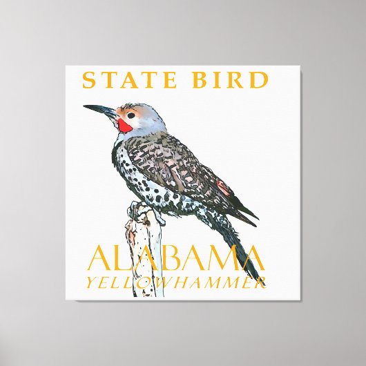 Alabama Territory Bird The Common Flicker キャンバスプリント (正面)