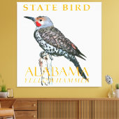 Alabama Territory Bird The Common Flicker キャンバスプリント (インサイチュ (リビング))