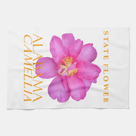Alabama Territory Flower Camellia Sasanqua キッチンタオル (横)