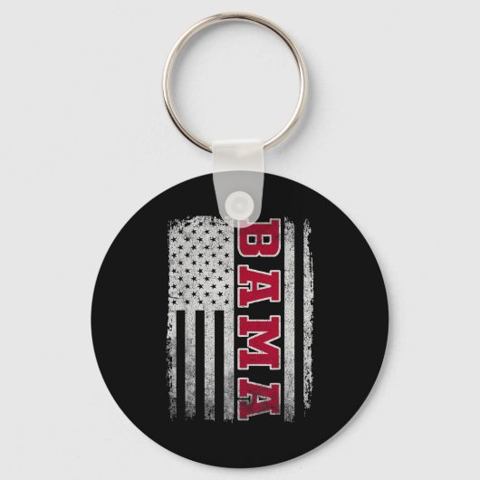 Alabama Throwback Patriotic Flag Design For Men Wo キーホルダー (正面)
