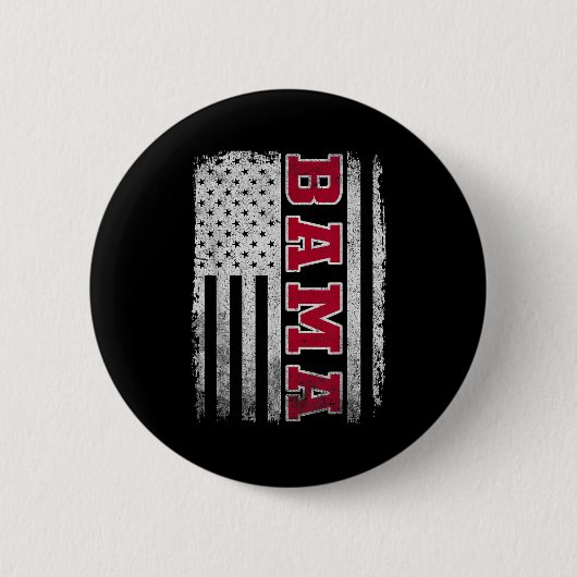 Alabama Throwback Patriotic Flag Design For Men Wo 缶バッジ (正面)