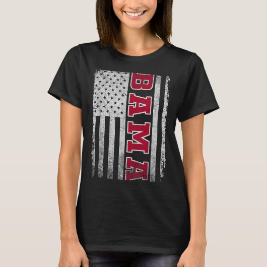 Alabama Throwback Patriotic Flag Design For Men Wo Tシャツ (正面)