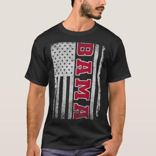 Alabama Throwback Patriotic Flag Design For Men Wo Tシャツ (正面)