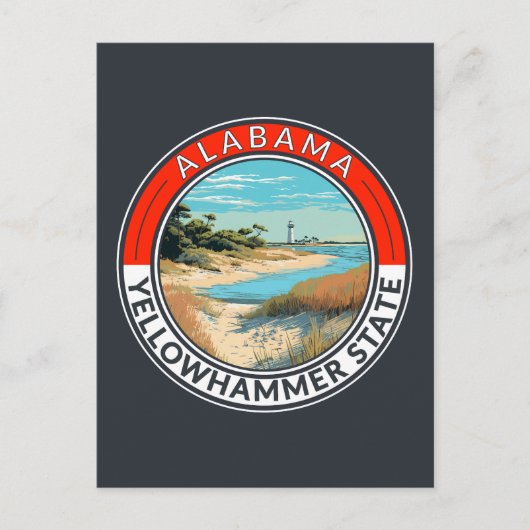 Alabama Travel Art Badge ポストカード (正面)