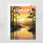 Alabama Travel Art Vintage ポストカード (正面/裏面)