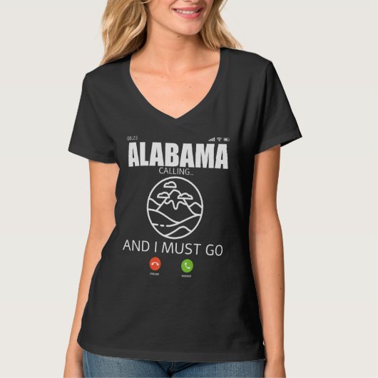 Alabama Travel Camp Vacation Trip Hiking And Backp Tシャツ (正面)