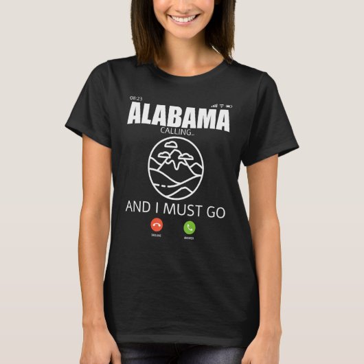 Alabama Travel Camp Vacation Trip Hiking And Backp Tシャツ (正面)