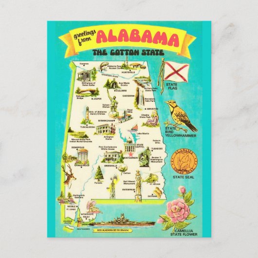 Alabama Vintage Postcard ポストカード (正面)